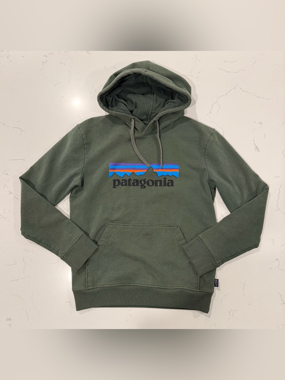 Patagonia Uprisal Olive Green Logo Pullover Hoodie